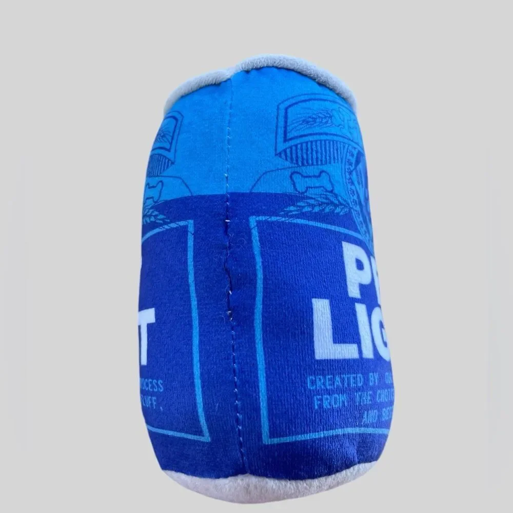 Pet Light Beer Can Plush Dog Toy Squeaky Blue Can 6” NWT